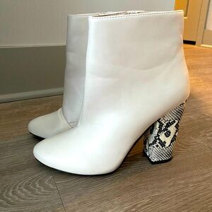 Snakeskin booties